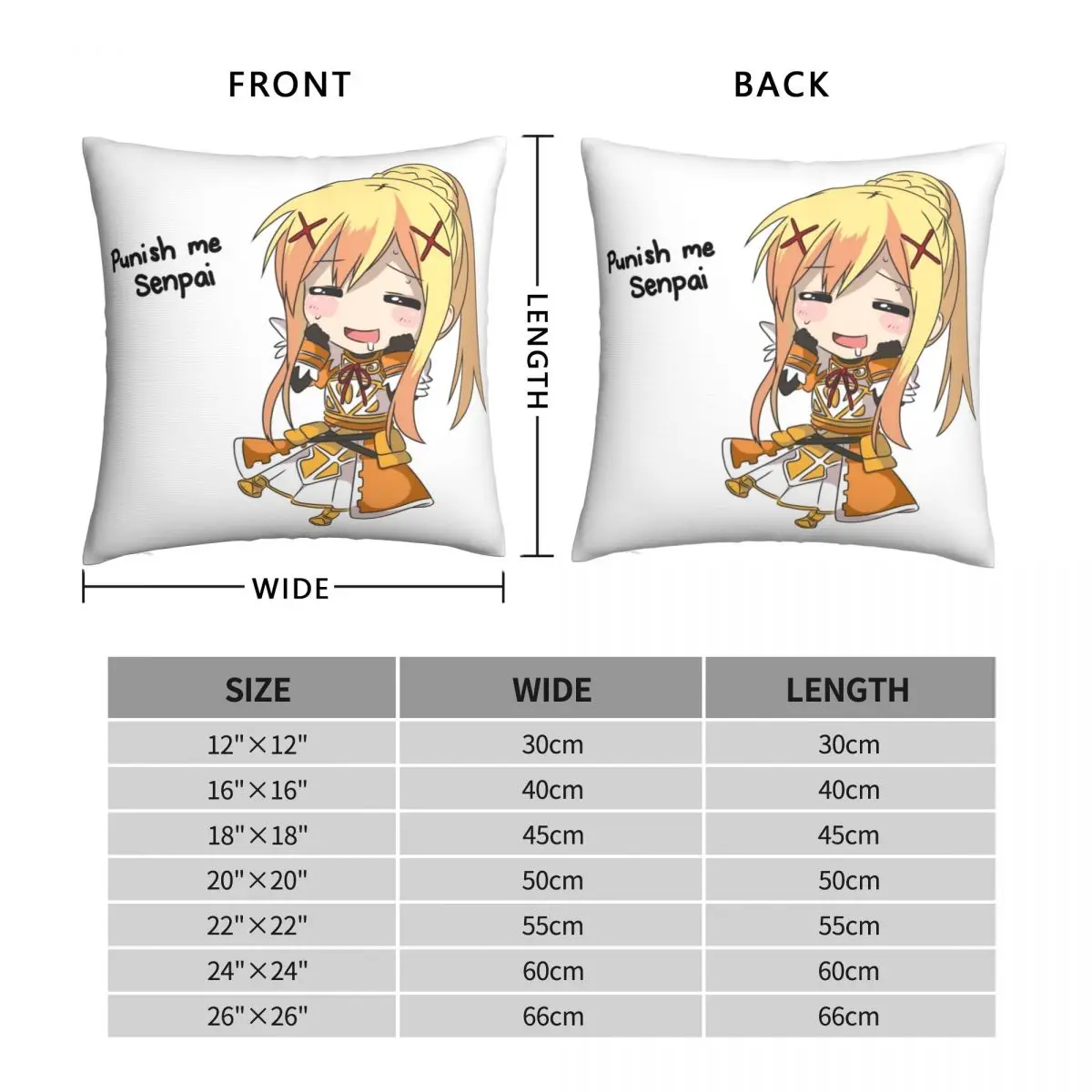 Konosuba Darkness Pillowcase Polyester Linen Velvet Printed Zip Decor Throw Pillow Case Home Cushion Cover Wholesale 45x45