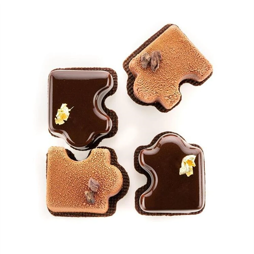 20 Holes Puzzle Cake Silicone Molds Jigsaw French Dessert Chocolate Mould Muffin Pastry Pan Decorating Tools Baking Accessories