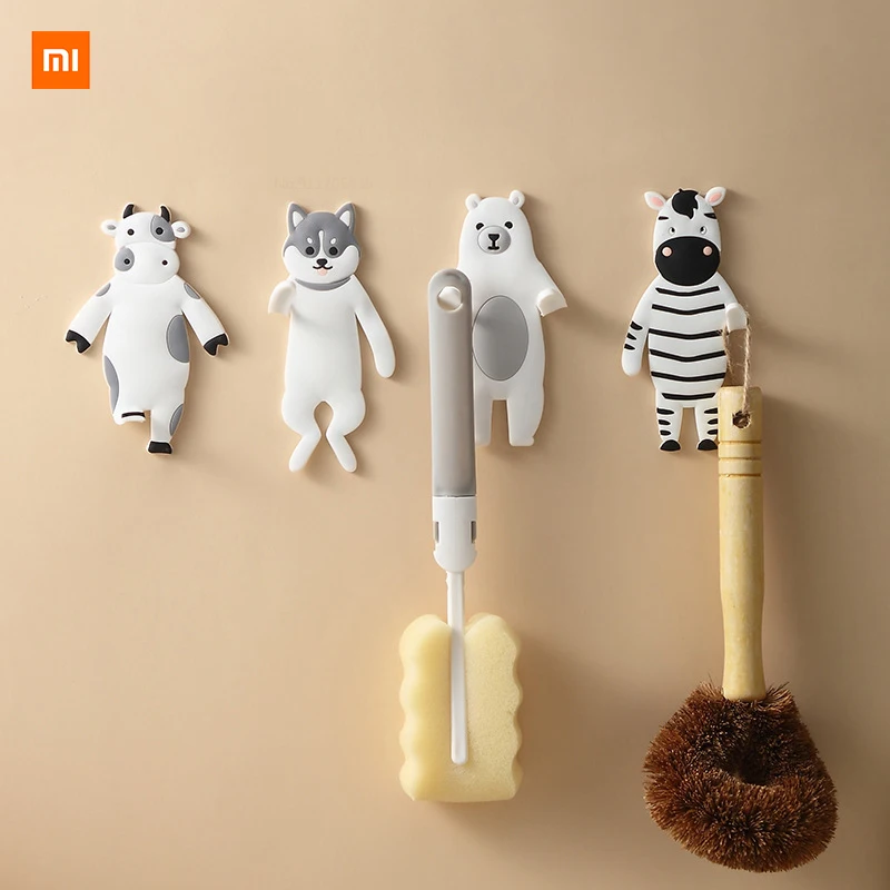 

Xiaomi Youpin Cartoon animal-shaped hooks can be bent soft glue seamless stickers kitchen multifunctional storage racks