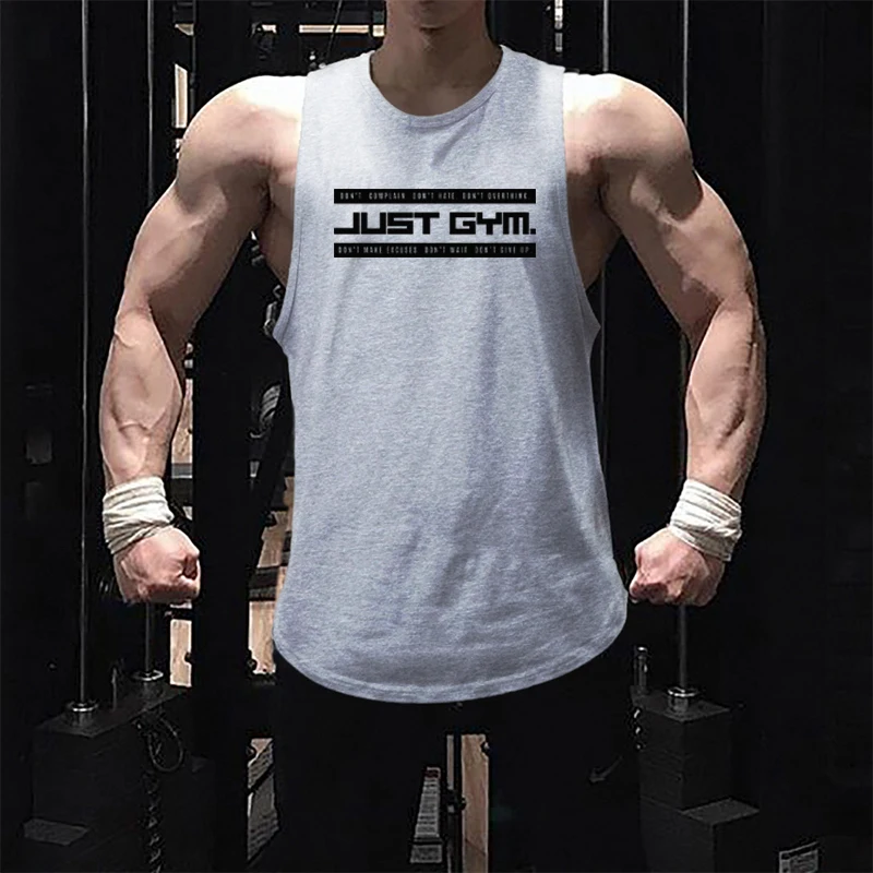 New Fashion Bodybuilding Tank Top Men Gym Fitness sleeveless Shirt Cotton Stringer Singlet Undershirt Male Workout Clothing