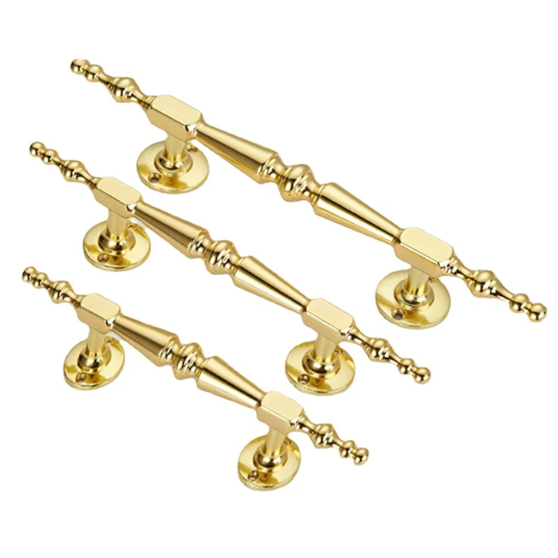 

1pcs Gold Solid Wooden Door Sliding Door Wardrobe Door Handle Cabinet Drawer Handle Knobs Hardware Design 1pcs