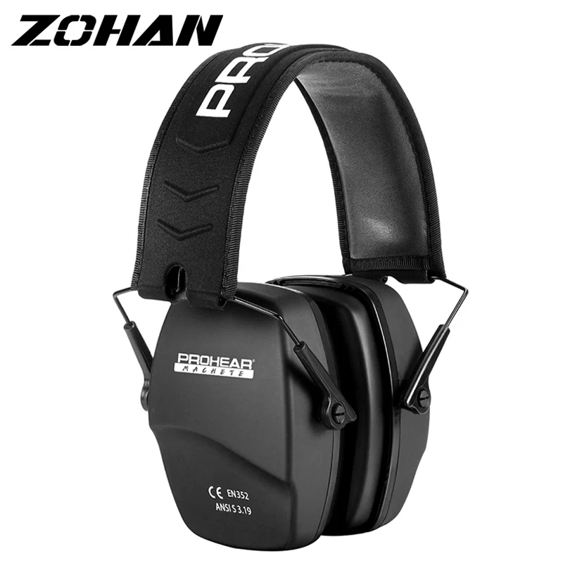 Proteção de ouvido de tiro zohan earmuffs de segurança redução de ruído protetor auditivo passivo fino dobrável nrr 26db fone de ouvido