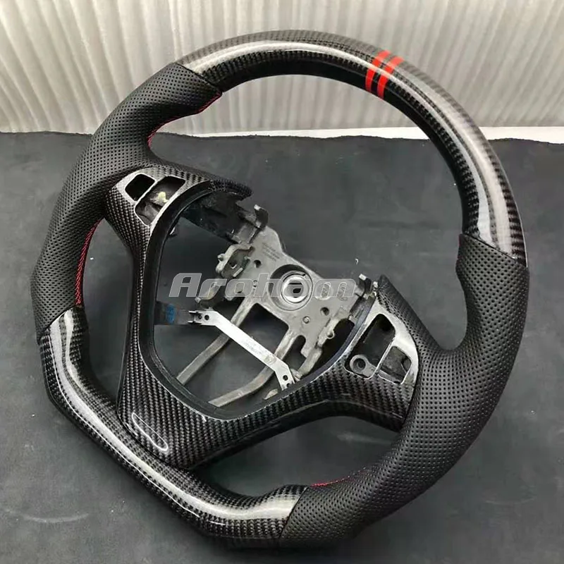 Customized Leather Carbon Fiber Racing Steering Wheel For Hyundai Rohens Coupe Genesis 2009 2010 2011