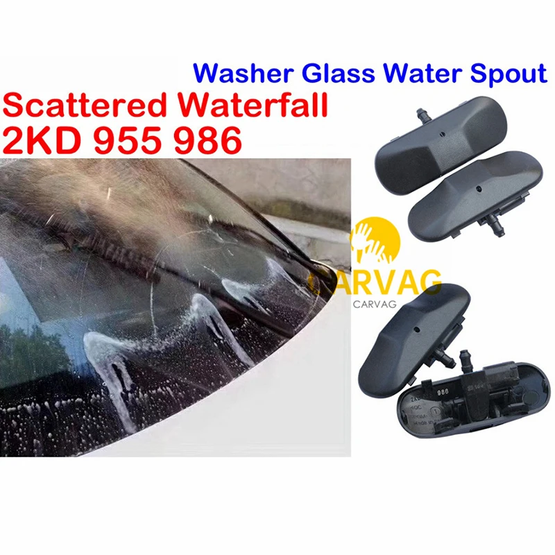Foggy Scattered Waterfall Windshield Washer Glass Water Spout For A1 A3 A4 A5 A6 A7 Q3 Q5 Spray Glass Water Nozzle