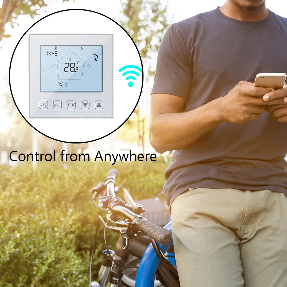 WiFi Thermostat 16A 3A Smart Touch Warm Floor Temperature Controller Electric Floor Heating Thermostat Tuya APP Remote Control