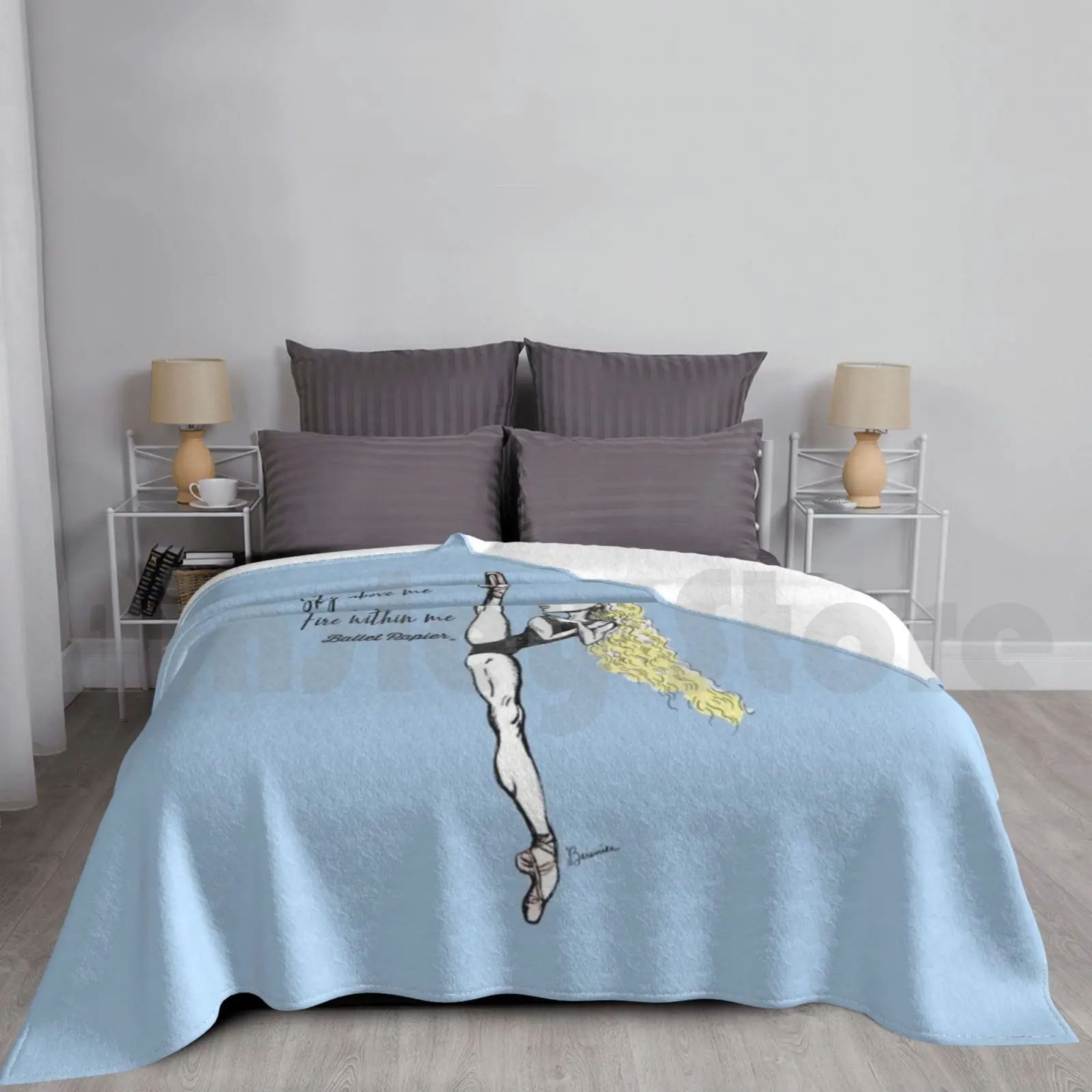 Fire Within Me Blanket For Sofa Bed Travel Ballet Papier Berenice La Placa Ballet Ballerina Pointe Shoes Ballet