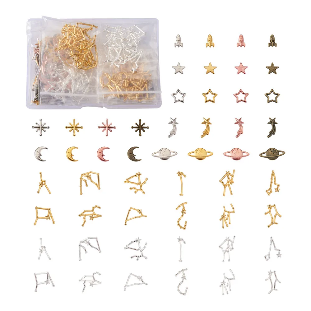 

Zinc Alloy Cabochons Star Moon Constellations Resin Inclusions Inserts Supplies for Bezel Setting DIY UV Resin Charm Making