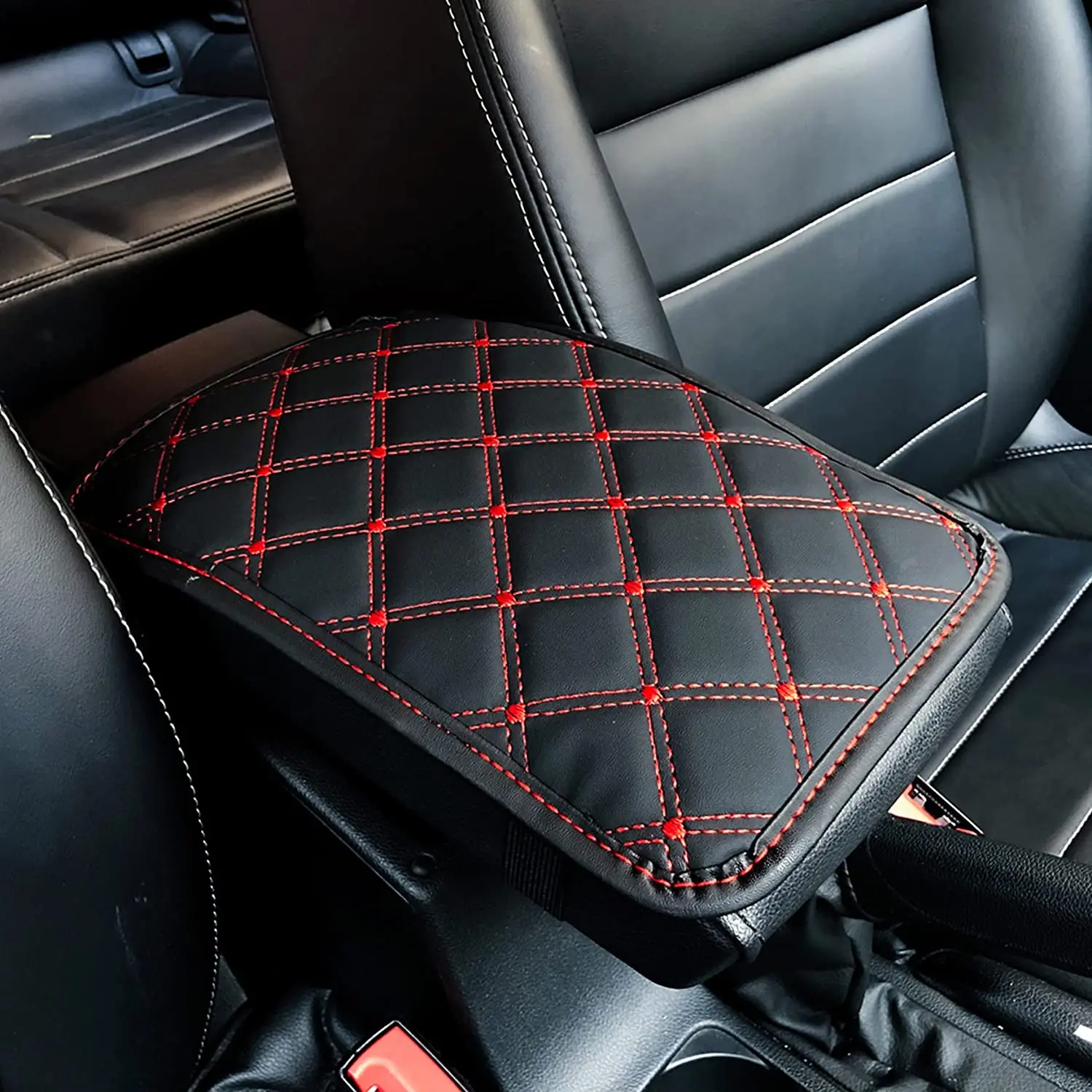 Car Leather Armrest Mat Universal Interior Auto Armrests Storage Box Mats Dust-proof Cushion Cover Armrest Protector Waterproof