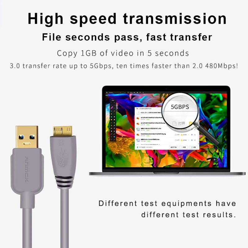 Anmck USB 3,0 Datenkabel USB Standard Interface zu B Daten Linie Micro Kabel Für Laptops Festplatte Kamera Smart TV Computer