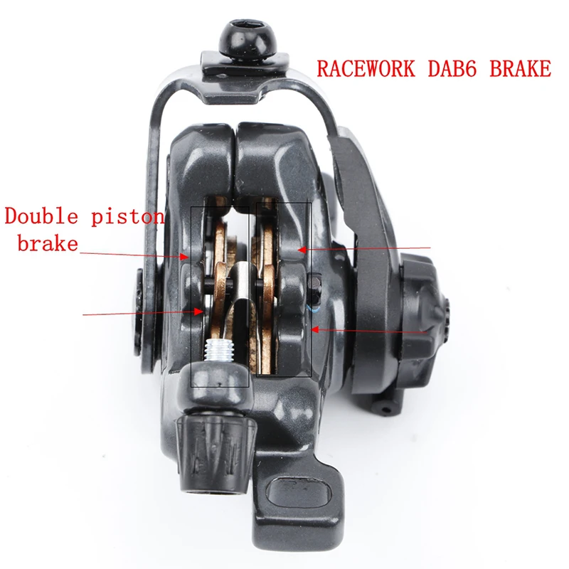 RACEWORK MTB Disc Brake Calipers Mountain Bike Speed Clip Dual Piston Mechanical With Rotor 160mm - view 3