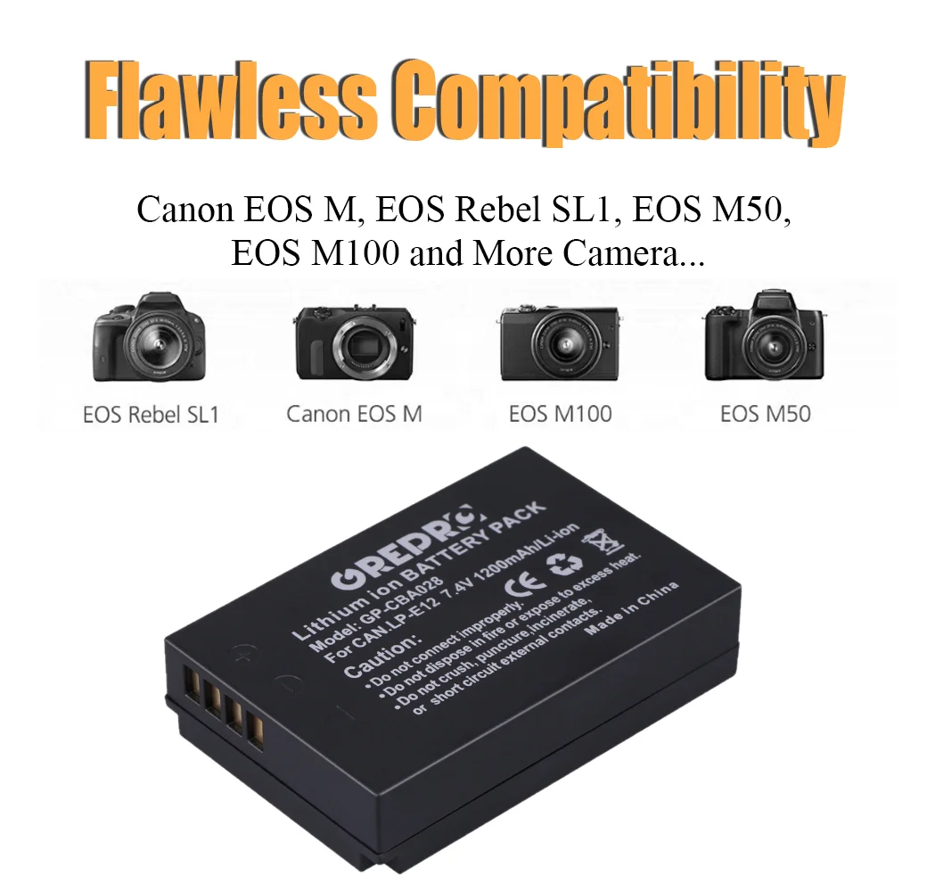 بطارية LP-E12 LPE12 LP E12 + شاحن USB مدمج لكاميرا Canon EOS M50 M100 200D M5 100D Kiss X7 Rebel SL1 D6 DSLR