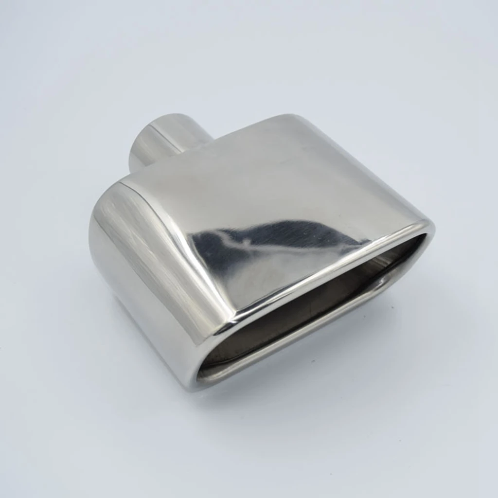 

76мм/3'' Универсальный квадратный глушитель выхлопа для автомобиля, slip-on из нержавеющей стали, аксессуары в стиле хром-серебро.