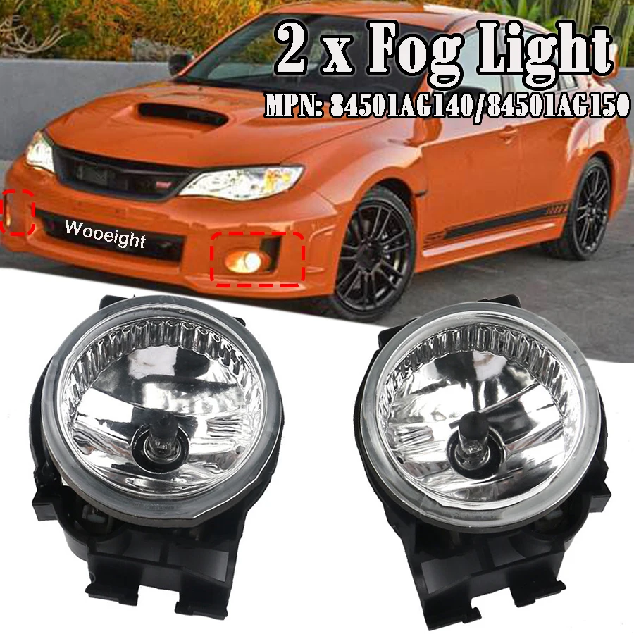 Wooeight 84501AG140 84501AG150 2 Pin 1Pair Left Right Front Bumper Fog Light Lamp Fit For Subaru Impreza WRX STI Legacy