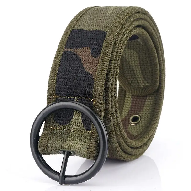 Multicolor Casual Belts For Men And Women Ring Metal Army Belt Tactical Waist Belts Travel ladies