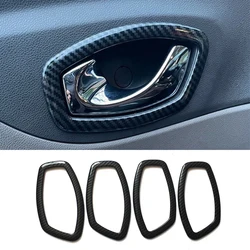 For Renault Clio IV Clio4 2013 2014 2015 2016 2017 2018 ABS Carbon Fiber Interior Door Bowl Cover Trim Car Styling Accessories