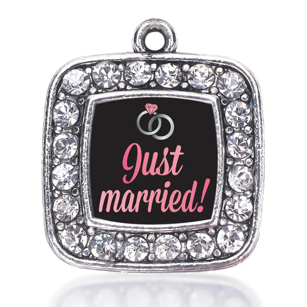 KEEP MOVING JUST MARRIED SQUARE CHARM