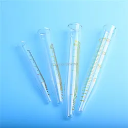 10pcs/lot Lab Graduated V-shape bottom 5ml 10ml 15ml 20ml  glass Graduated centrifuge tube