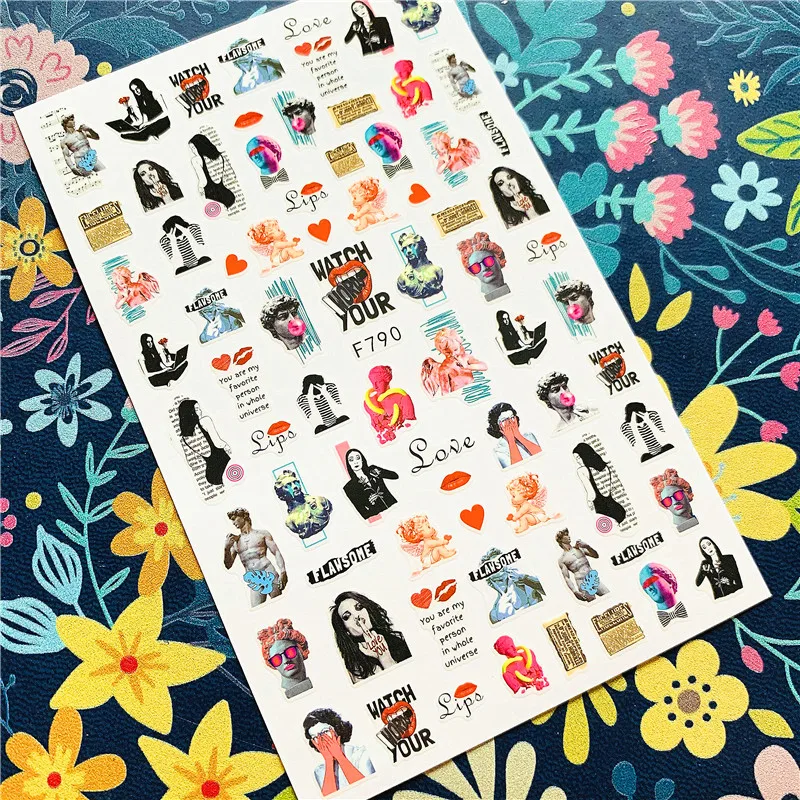 

Newest F series F-790 Fashion beauty 3d nail art sticker nail decal stamping export japan designs rhinestones