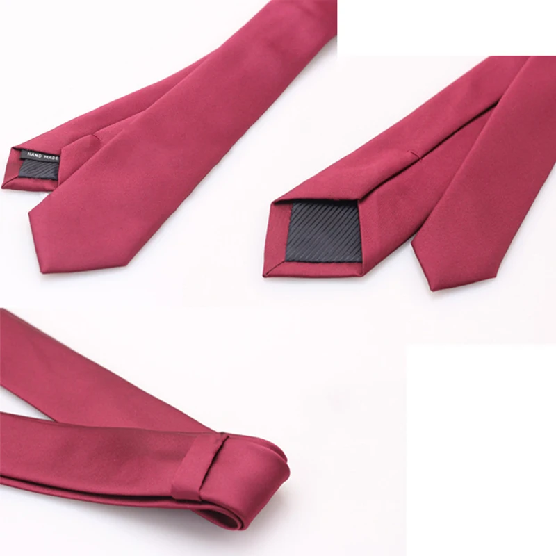 Ricnais-Corbata clásica negra y roja para hombre, corbatas sólidas de 5cm, corbata ajustada, corbata de cuello informal de moda para regalo de boda y negocios