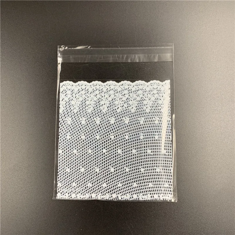100pcs/lot 4 sizes White Lace Plastic Self Adhesive Cookie Packaging Bag Wedding Candy Gift Decoration Bags Party Supplies