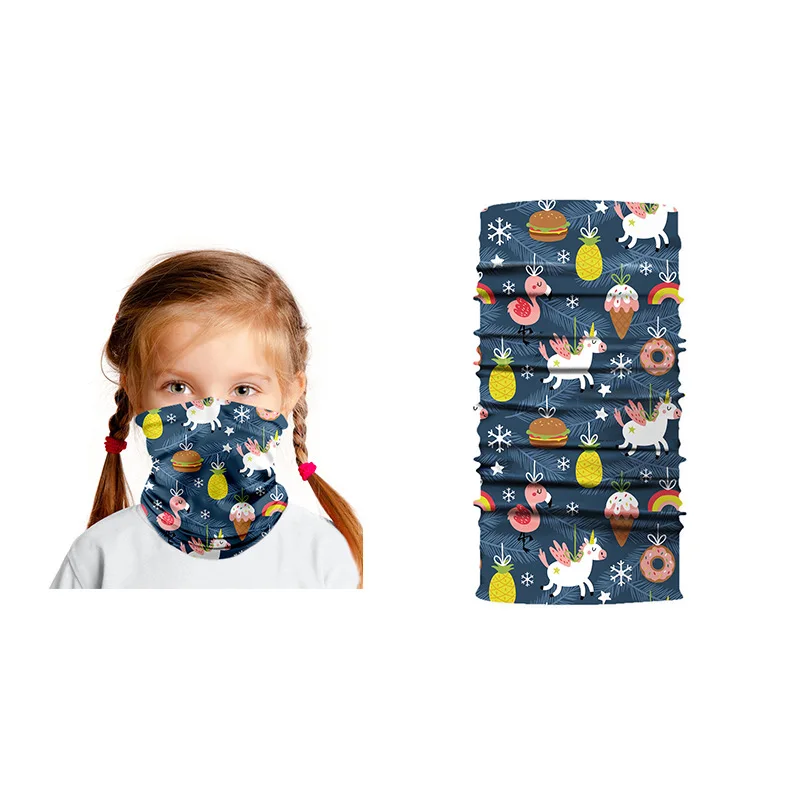 Kids Seamless Christmas neck gaiter scarf with 3d digital print for boys and girls Outdoor Sport Headwear Bicycle bandana