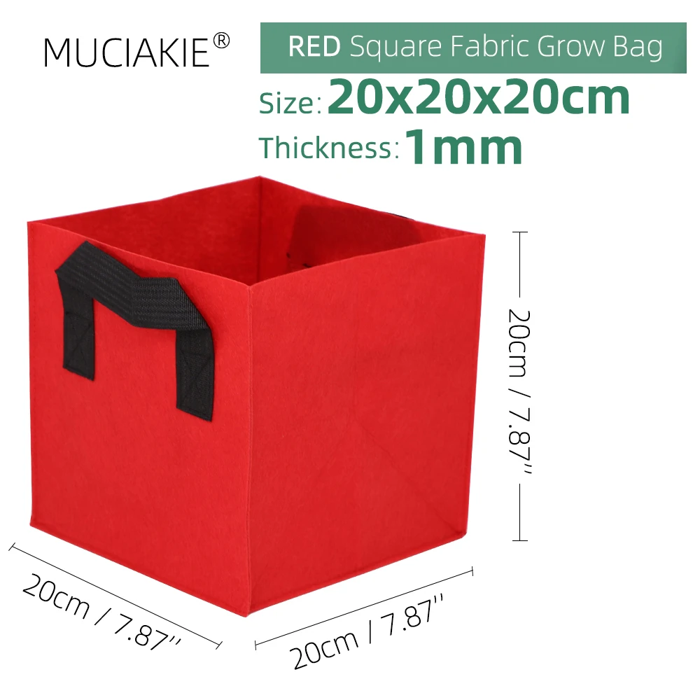 20x20x20CM grubość 1MM kwadratowe rosną torby ekonomiczne tkaniny garnki z uchwytami ogród sadzenia pojemników na warzywa kwiaty