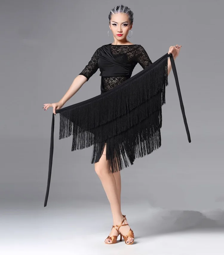 تنورة اللاتينية سيدة مهدب مثلث فستان رقص مثير تنورة واحدة تنورة الكبار فستان رقص اللاتينية زي المرأة السوداء ممارسة تنورة