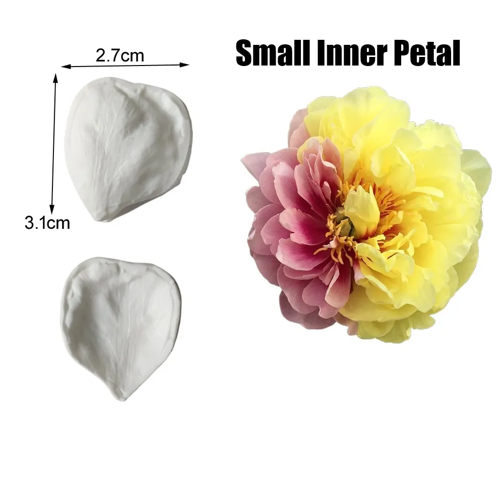 New Peony Silicone Mold Flower Fondant Veiner Gumpaste Mold Sugarcraft Resin Clay Cake Decorating Tool M2835