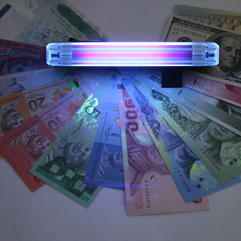 credit card/check/ticket/passport/ID card/ballot Paper Inspection with torch UV light Currency Detecting 2 in 1Money Detector