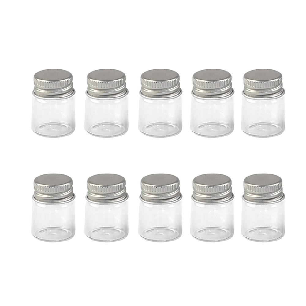 

100 pcs 22x30mm 5ml Spiral Mouth Aluminum Cap Mini Glass Bottles Essential Oil Incense Glass Vials Wishing Stars 5cc Bottles