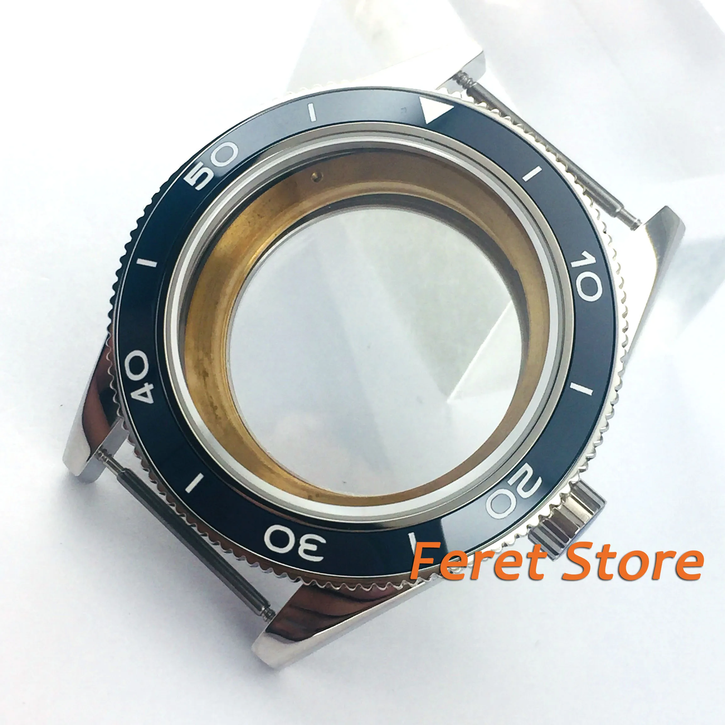 

41mm Silver Watch Case Ceramic Bezel fit Miyota 8205/8215,ETA 2836 DG2813/3804 Men Watch p51