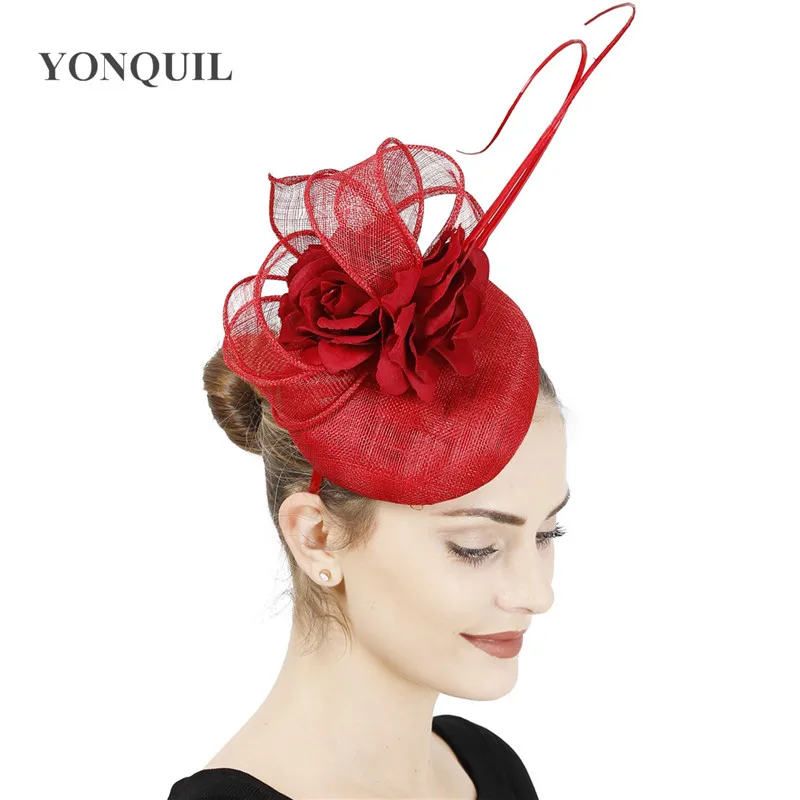 Nice Quality 4-Layer Sinamay Wedding Fascinator Hat For Wedding Elegant Women Fashion Headwear Party Dinner Chapeau Hair Clip