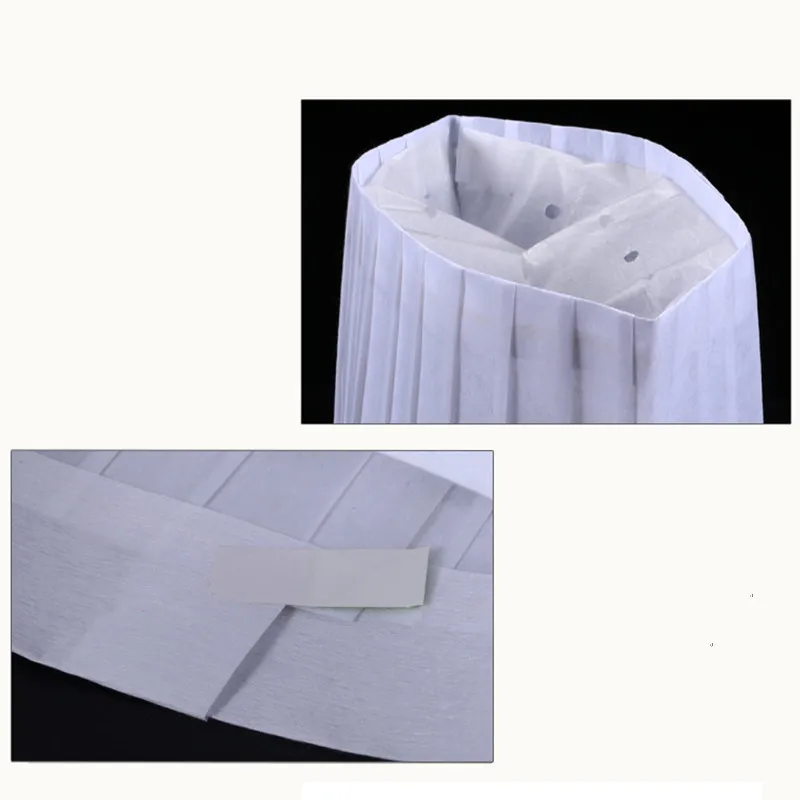 20pcs Adjustable Flat oof Non-woven Fabric White Cook Cap Chef Hat Different Sizes For Choice  QLY3001