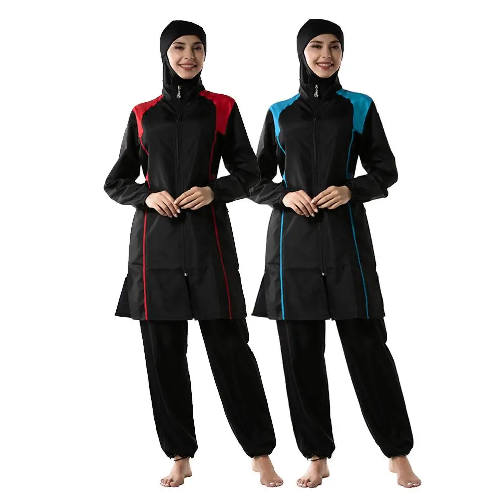 

Burkini Modest Swimsuit Muslim 3PCS Swimwear Hijab Beachwear Sport Swimming Surf Islamic Costume Sets Arab Bathing Suit Casual