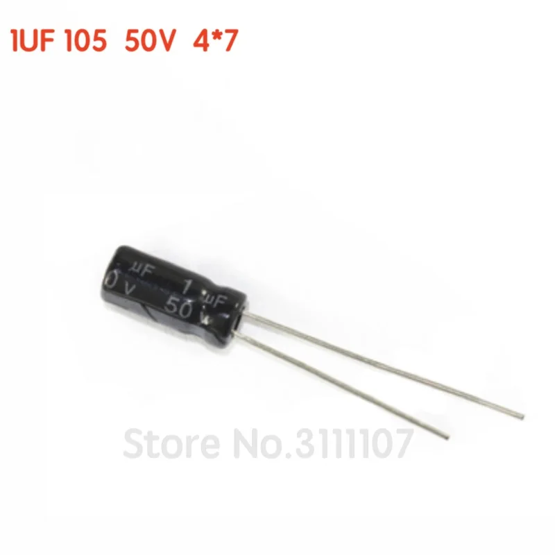 

20PCS/LOT 1UF 50V 4*7 105 Aluminum electrolytic capacitor 50v 1uf 4*7 Electrolytic capacitor