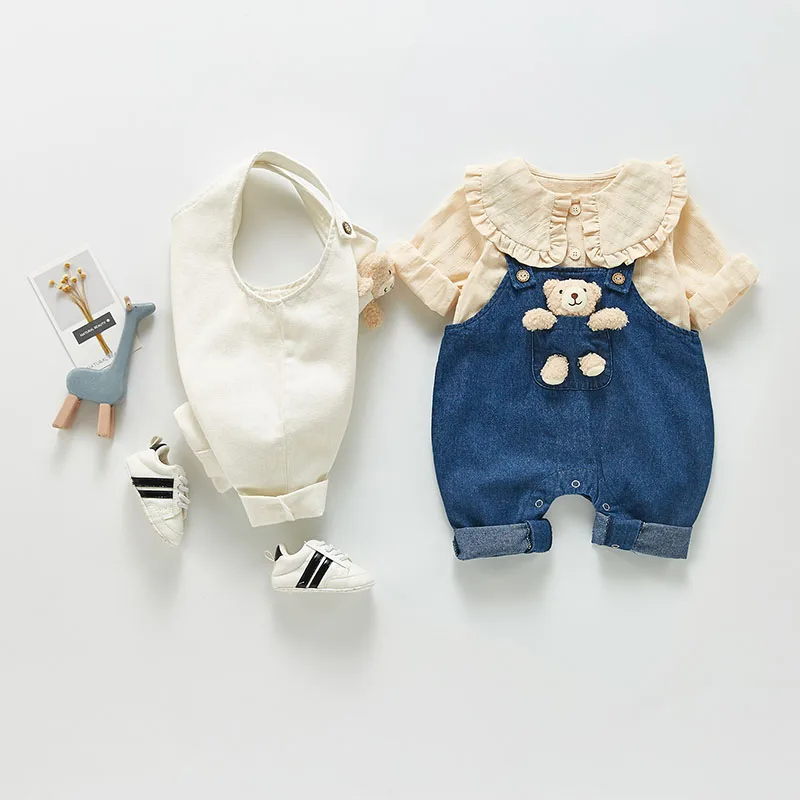 MILANCEL Baby Rompers Boys Jumpsuits Denim Overall Baby Outfit