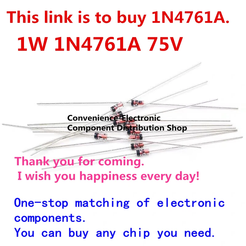 20PCS/Pack DO-41 Zener Diode 1W 75V diode IN4761A 1N4761A