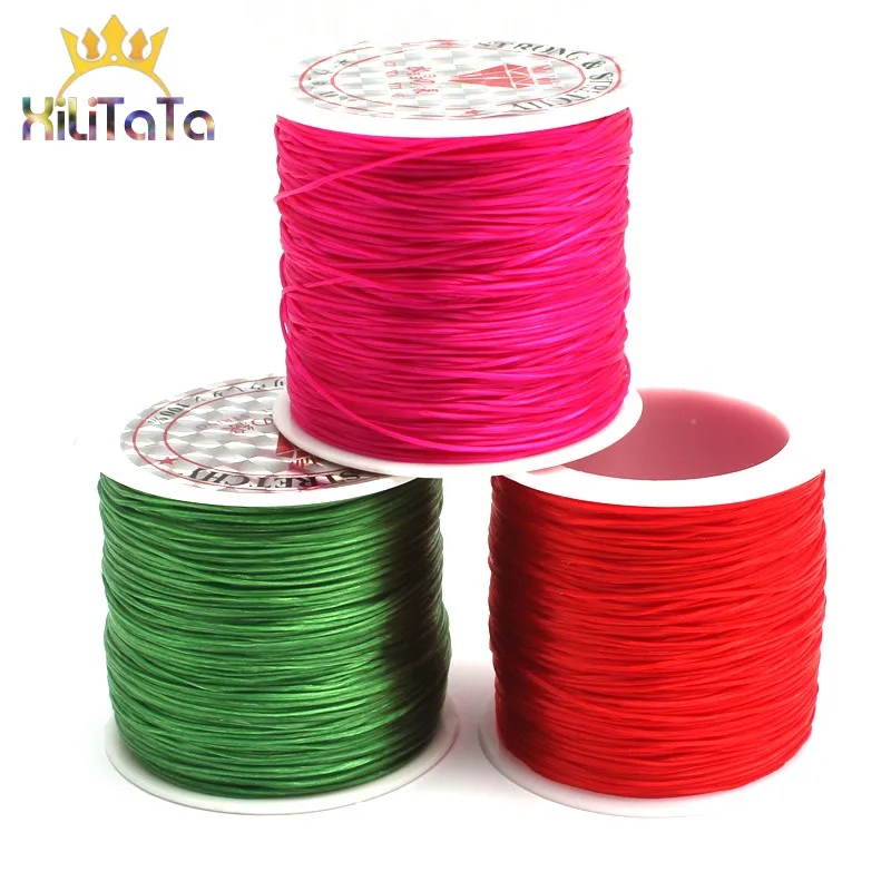 1 Roll 0.6mm Elastic Thread Round Crystal Line Nylon Rubber Stretchy Cord For For Jewelry Making Bracelet Accessories 60M