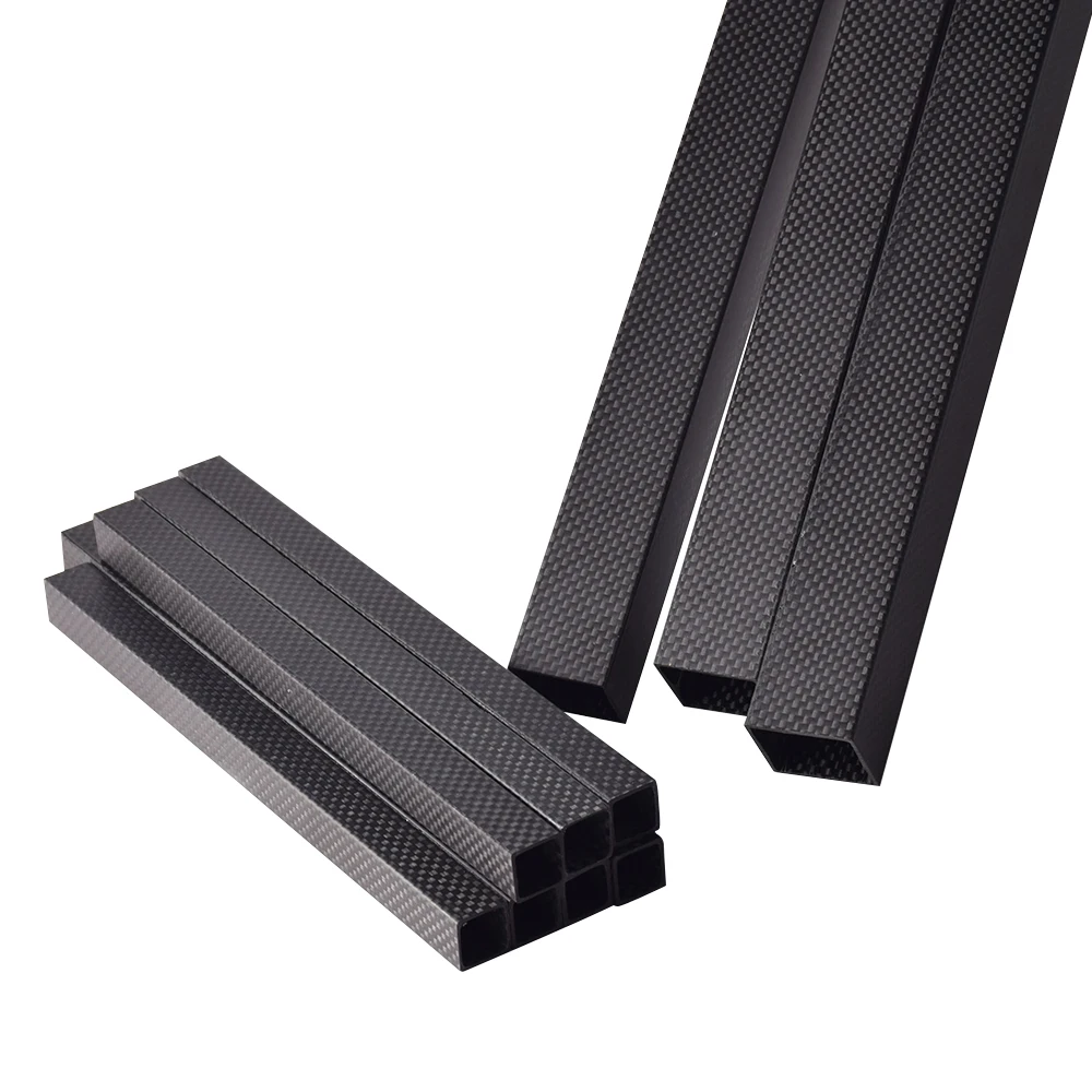 1Pcs Length 1000mm OD8mm 10mm 15mm 20mm 25mm 30mm 3K Full Carbon Plain Matte High Strength Carbon Fiber Rectangular Square Tube