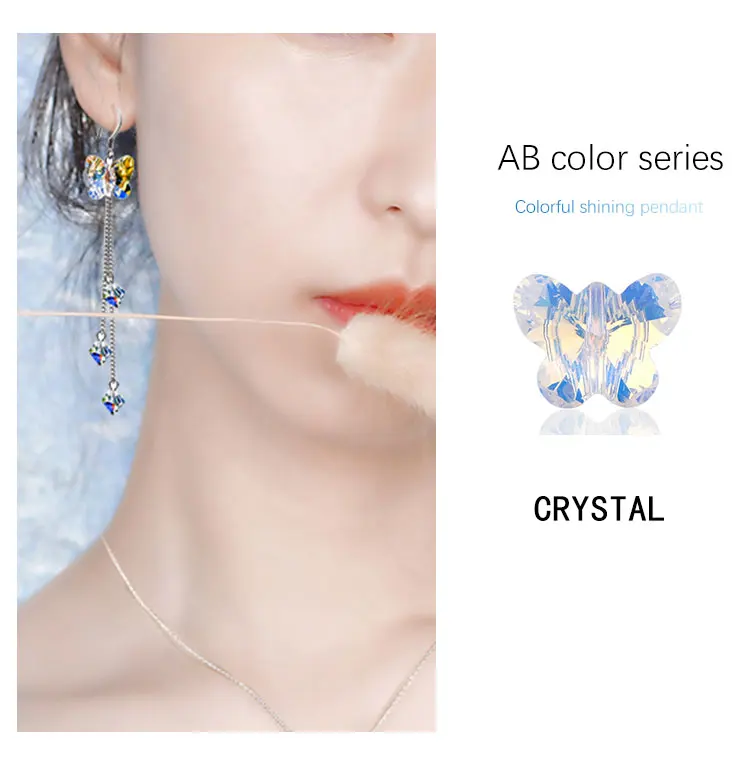 72/84PCS 6/8mm Kristall Schmetterling Perlen für Schmuck Machen AB Farbe Glas Anhänger Perlen Schmuck DIY Armbänder Halskette Ohrringe – Detail 5