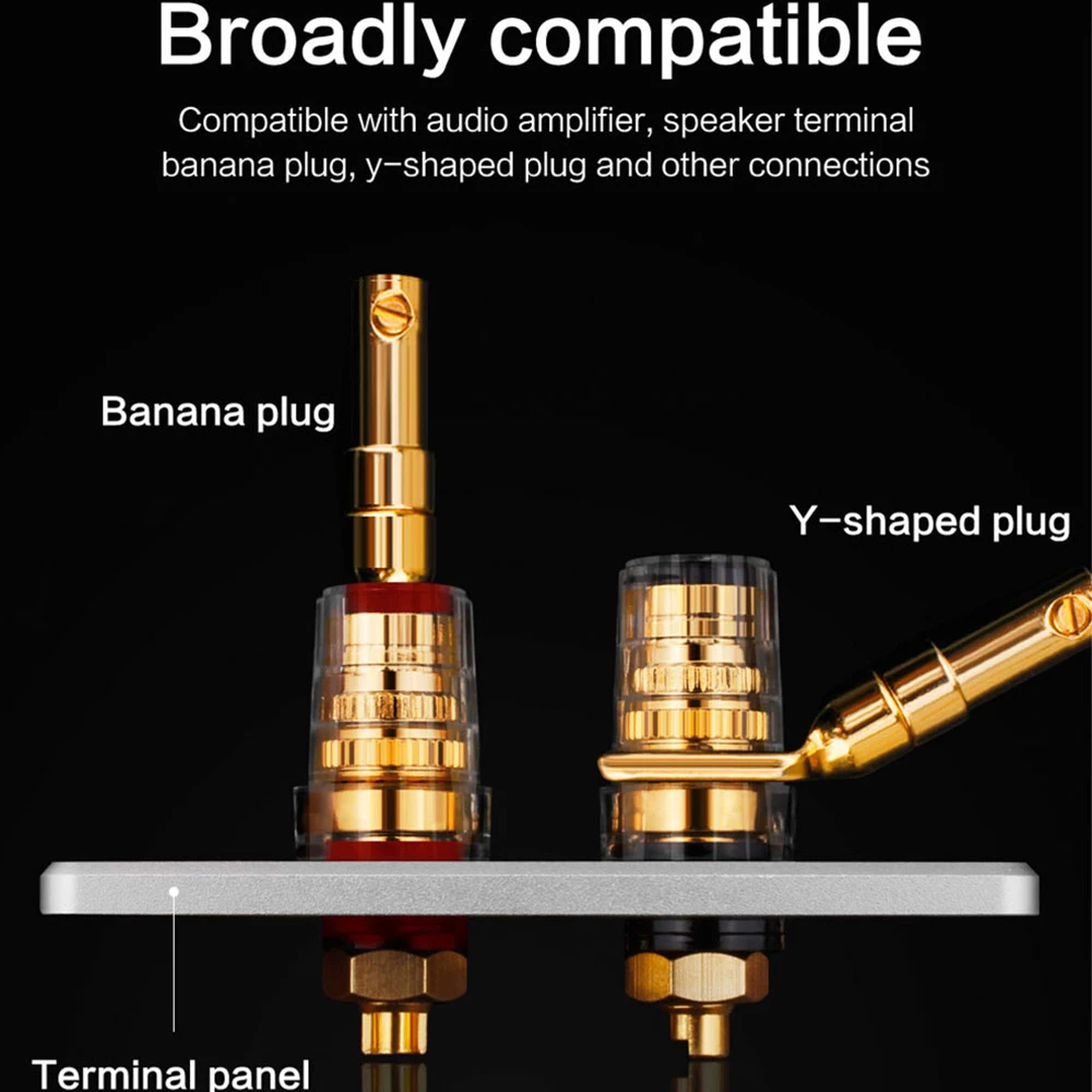YYAUDIO 4 Uds 4mm conector Banana chapado en oro tuerca de poste de encuadernación conector Jack amplificador altavoz Terminal poste de
