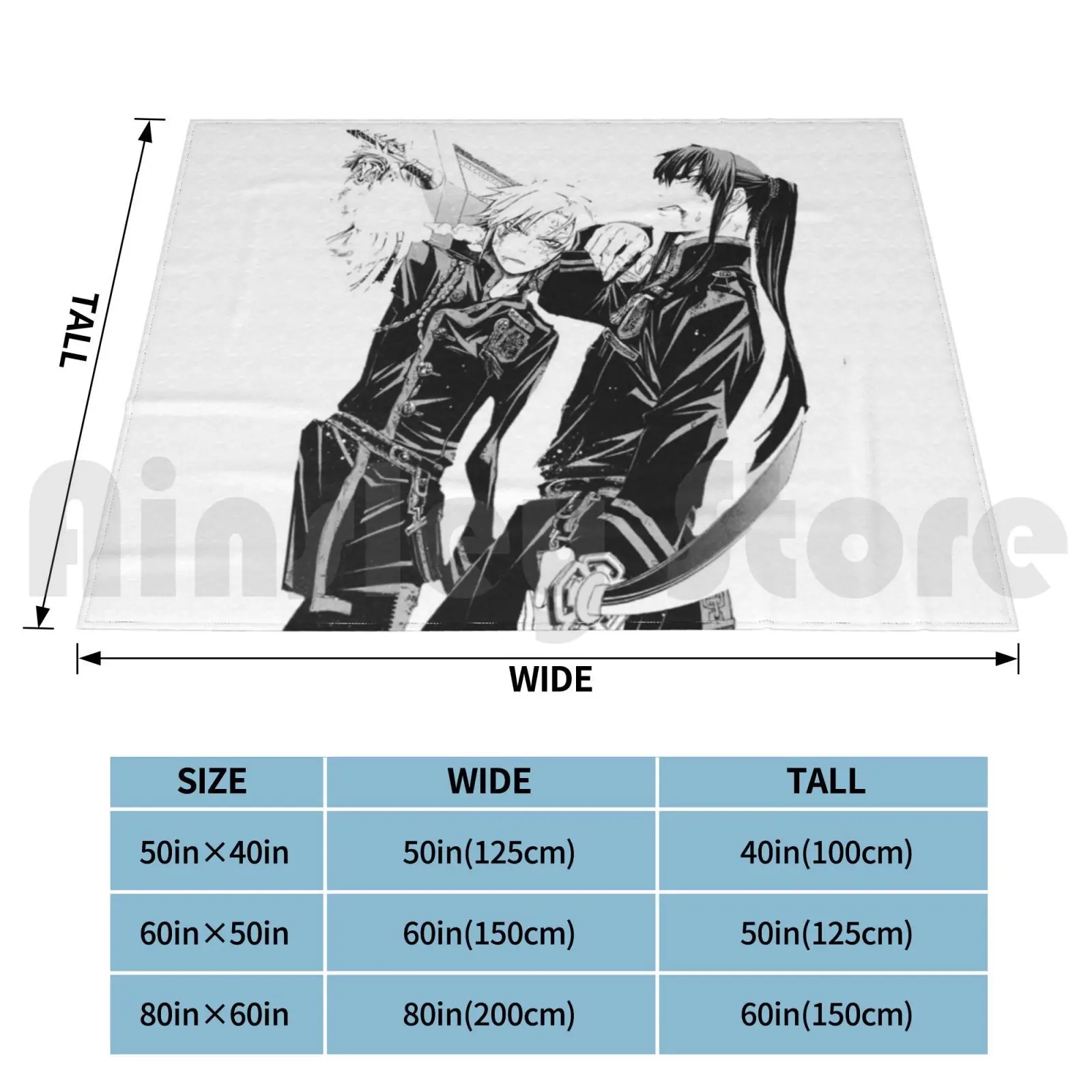 D.gray-Man-Allen Walker And Yu Kanda Blanket Fashion Custom D Gray Man Dgm Dgrayman Anime Allen Allen Walker