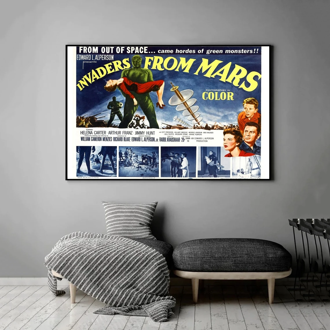 Invaders from Mars Movie Poster American SuperCinecolor science fiction film Decor Art Jimmy Hunt Helena Carter Poster Gift