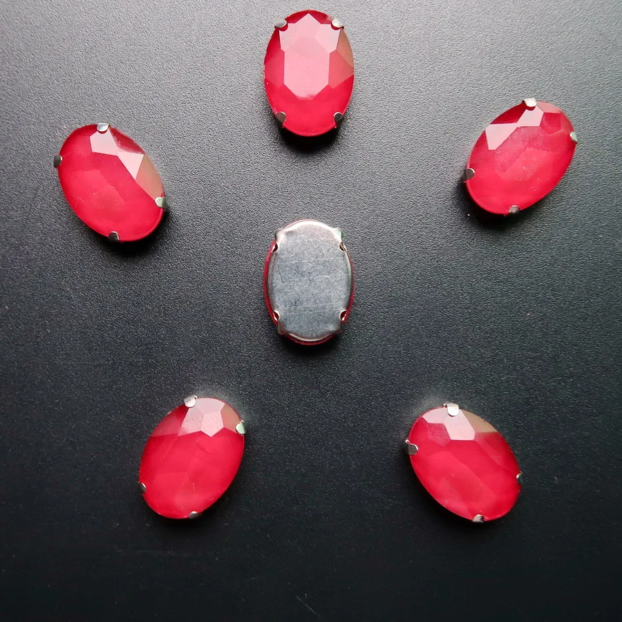 Ovale Silber-Krallenfassungen, 20 Stück/Packung, 10x14mm, 13*18mm, Jelly Candy AB Farben, Glaskristall, zum Aufnähen, Strass-Applikation, DIY-Besatz – Detail 15