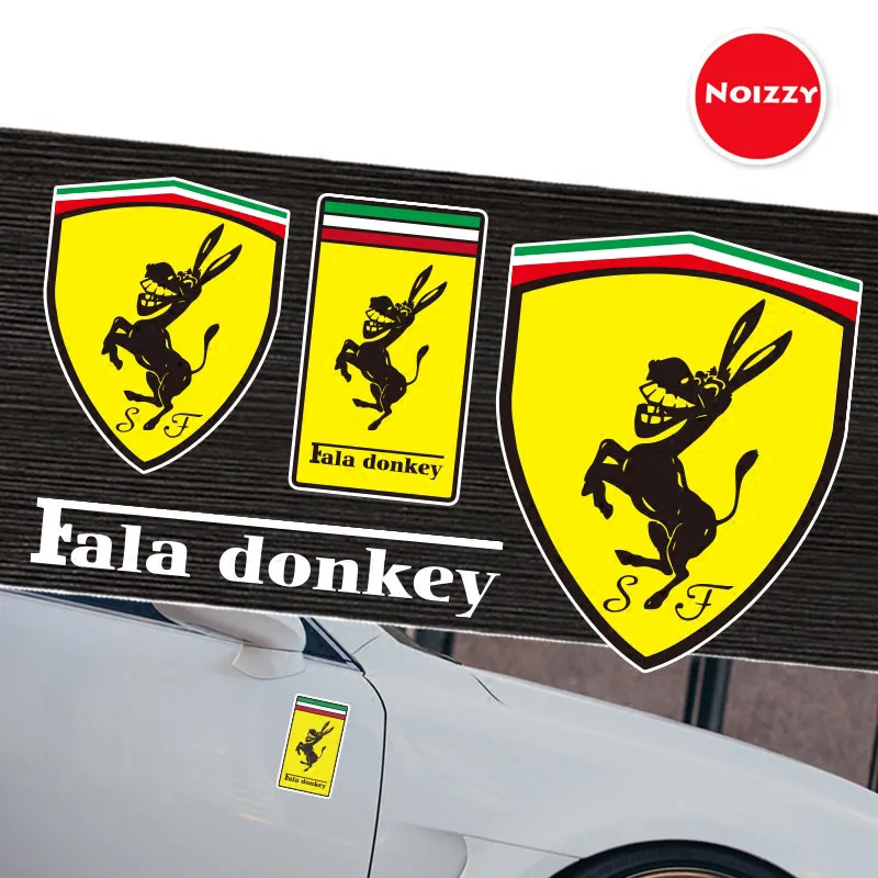 

Noizzy 1 Pair Fala Donkey Ho Funny Car Sticker Fun Vinyl Auto Decal Reflective Automobile Body Gold Exterior Tuning Styling