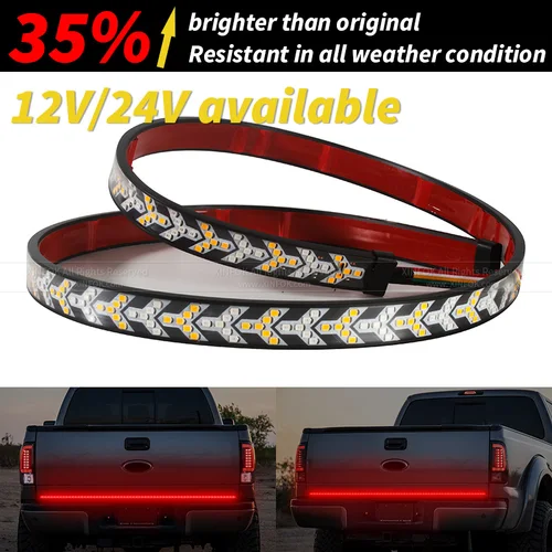 Imagen 1 del producto XINFOK Bar DC 12 24V rojo ámbar recogida señal de giro camión Utes Bakkie contenedor carga Jeep RV SUV tira de luz de freno luz trasera LED
