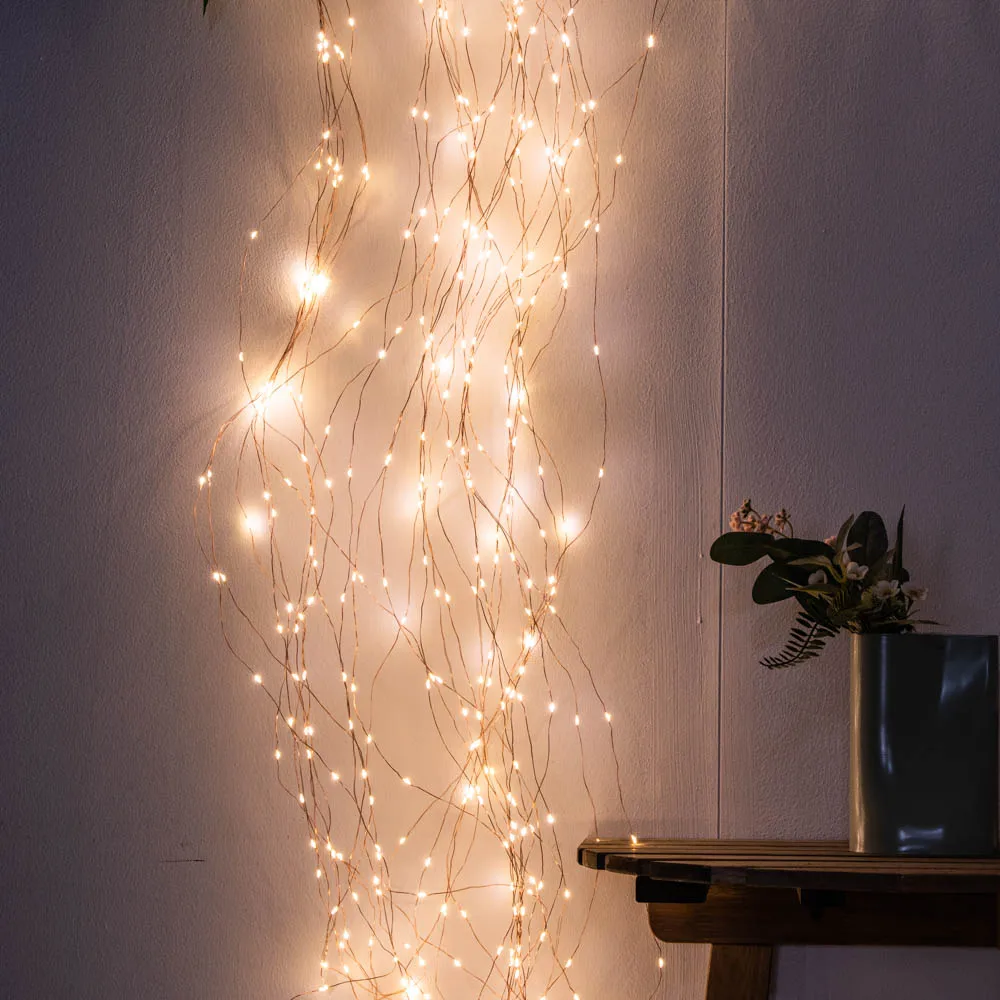 2M 30 Stränge Splitter Draht Stecker In Fee Licht Wasserdichte led Wasserfall String Licht Für Weihnachten Baum Hochzeit Schlafzimmer decor