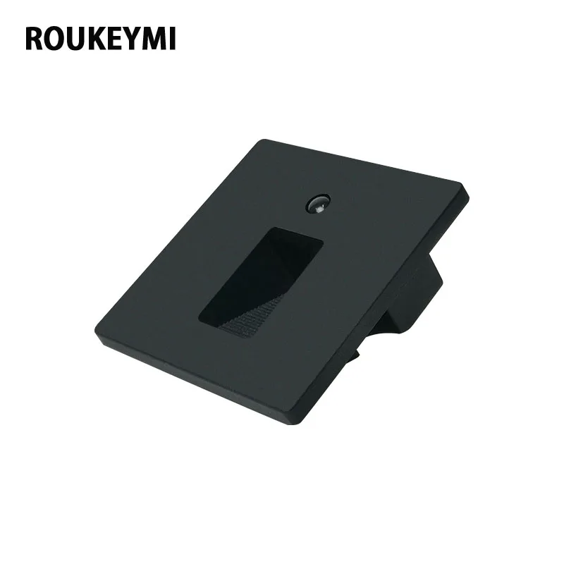 ROUKEYMI المغناطيسي الدرج خطوة أضواء محس حركة الألومنيوم المنزل الجدار الشمعدان ليلة Footlight الحديثة راحة مصباح مقاوم للماء