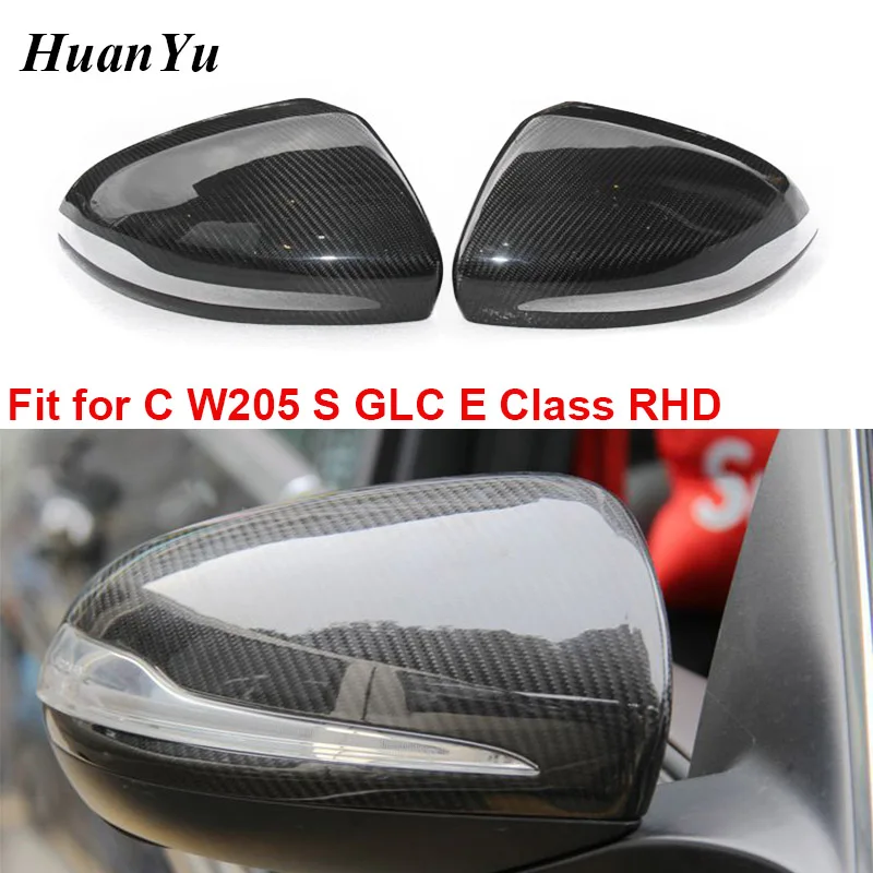 

RHD & LHD W205 W213 Carbon Fiber Mirror Cover for Mercedes-Benz C E S GLE GLC W222 C238 W253 Side Door Rearview Add-on Caps