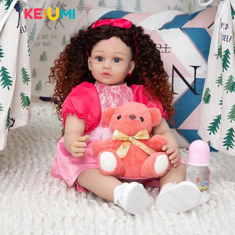 

KEIUMI 24 Inch Princess Reborn Baby Dolls Soft Silicone Handmade Cloth Body Reborn Bebe Reborn Toys For Child's Playmates